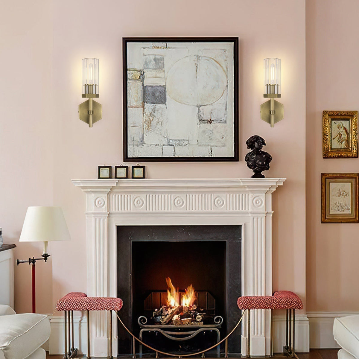 Lambert Hexagonal Glass Wall Sconce