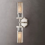 Lambert Hexagonal Glass Double Wall Sconce