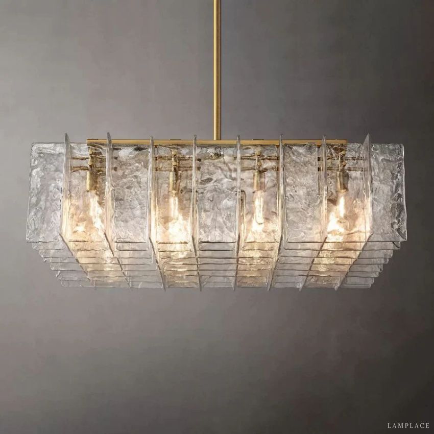 Lattice Module Glass Square Chandelier 49"