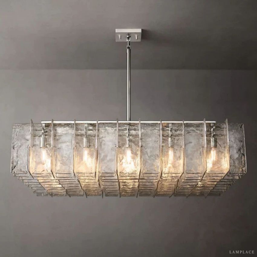 Lattice Module Glass Square Chandelier 60"