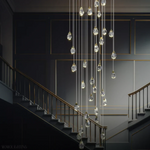 Angle Faceted Crystal Multi-Lights Cascade Chandelier