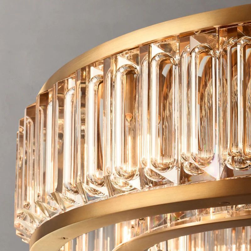 Maurier Angular Layers Round Chandelier 37"