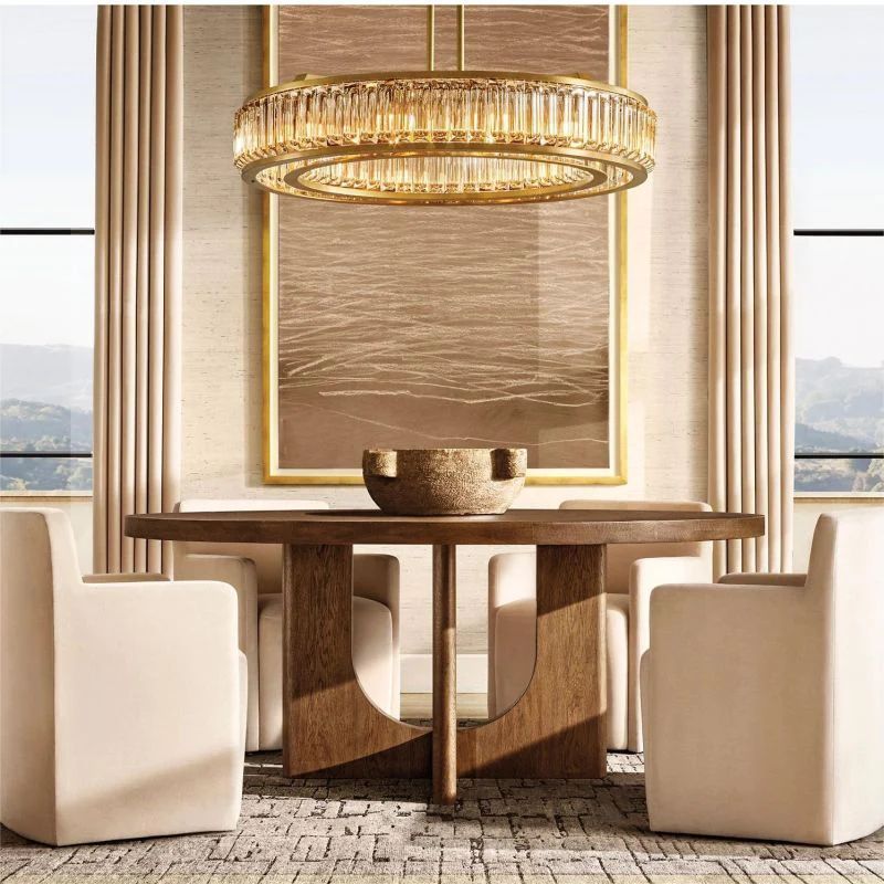 Maurier Angular Layers Round Chandelier 37"