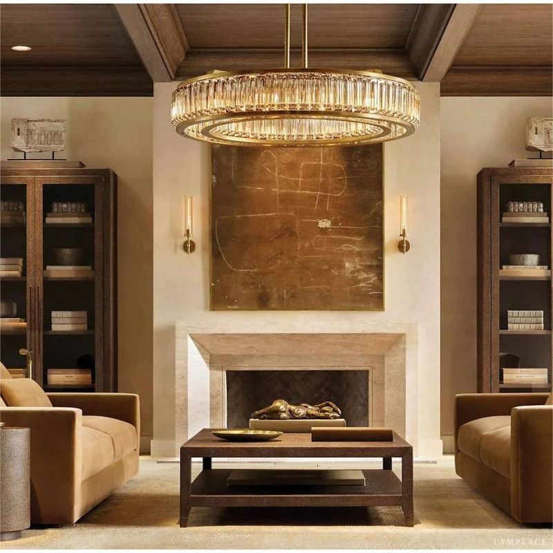 Maurier Angular Layers Round Chandelier 48"