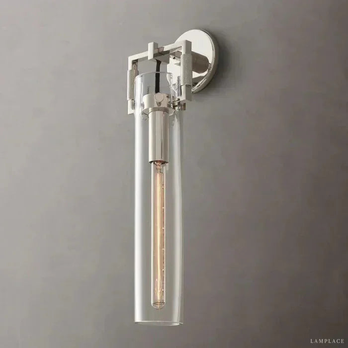 Machinist Glass Cylinder Wall Sconce
