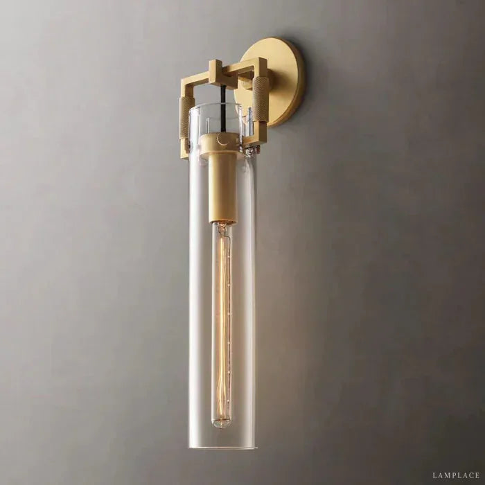 Machinist Glass Cylinder Wall Sconce
