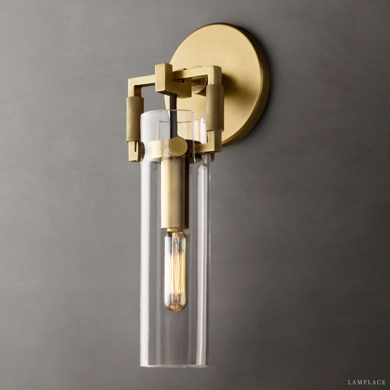 Machinist Glass Cylinder Wall Sconce