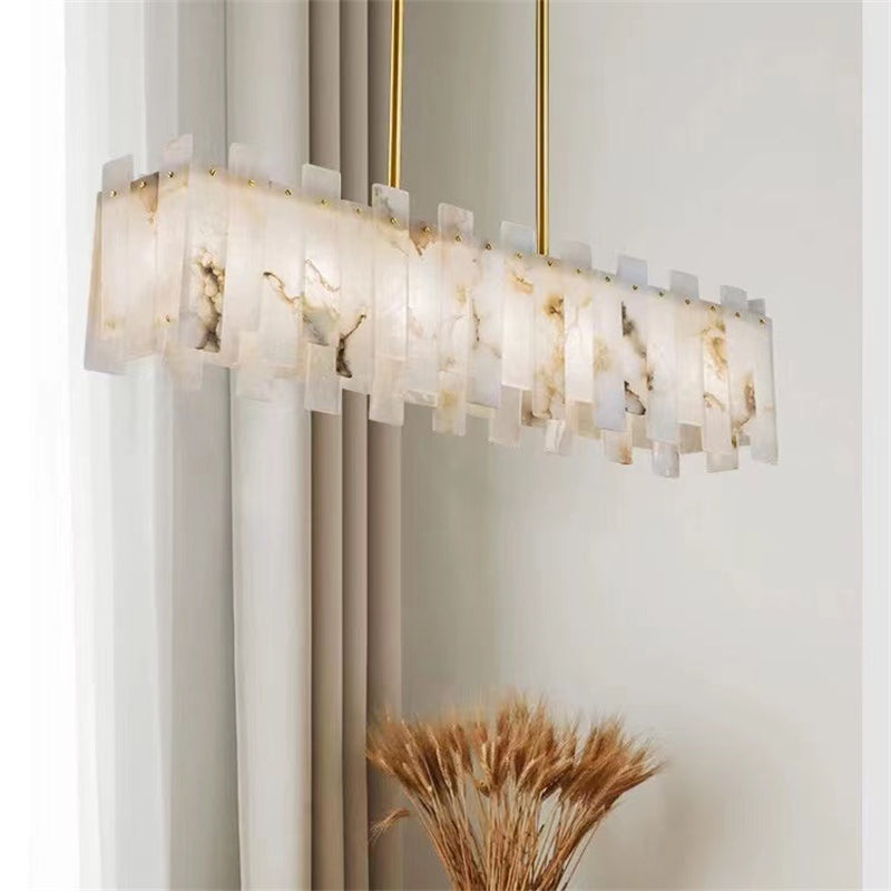 Alabaster Acropolis Modern Linear Chandelier