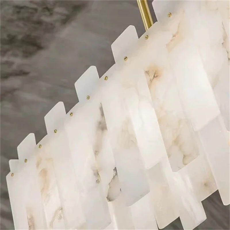 Alabaster Acropolis Modern Linear Chandelier