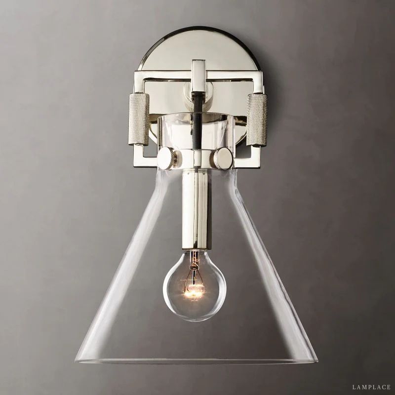 Machinist Glass Funnel Wall Sconce