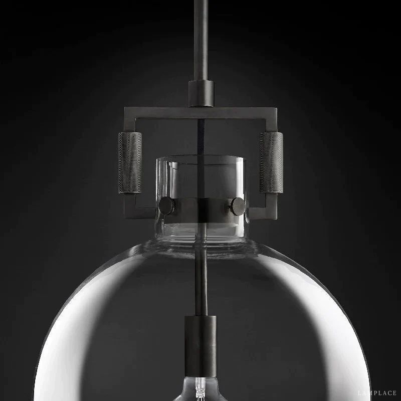 Machinist Glass Globe Flush Mount