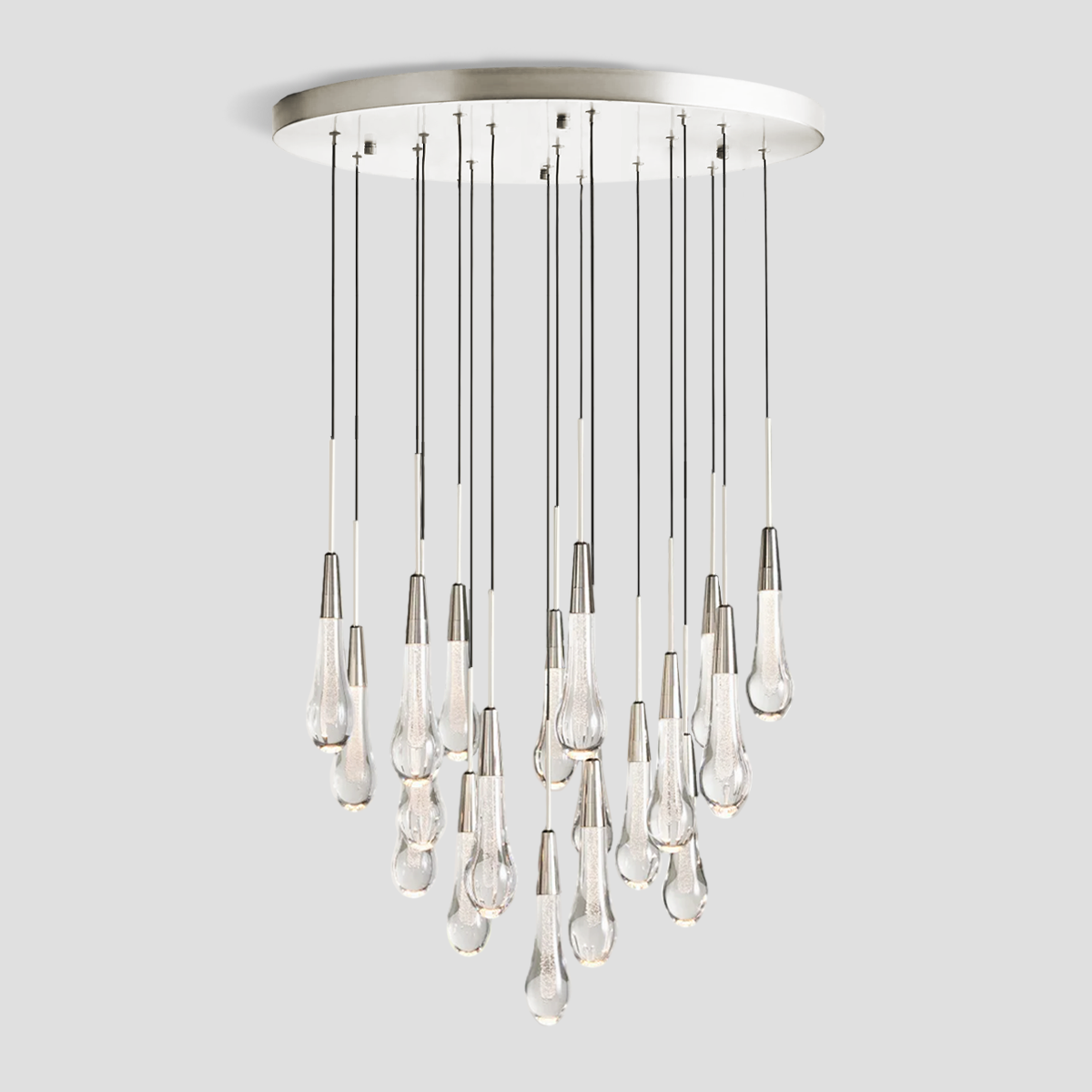 Soltaire Raindrop Glass Round Chandelier