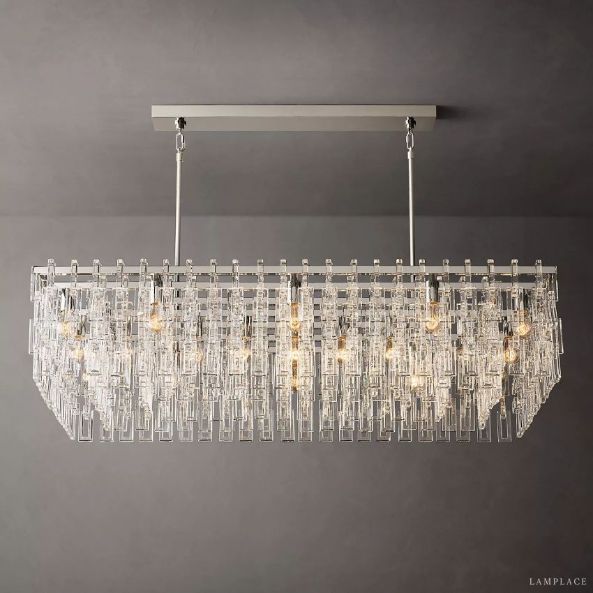 Marignan Modern Crystal Rectangle Chandelier 60"