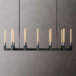 Cannele Ribbed Glass Linear Chandelier 55"