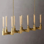 Cannele Ribbed Glass Linear Chandelier 55"