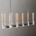 Cannele Ribbed Glass Linear Chandelier 55"