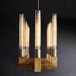 Cannele Ribbed Glass Linear Chandelier 67"