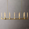 Cannele Ribbed Glass Linear Chandelier 67"