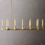 Cannele Ribbed Glass Linear Chandelier 67"