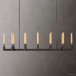 Cannele Ribbed Glass Linear Chandelier 67"