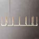 Cannele Ribbed Glass Linear Chandelier 67"