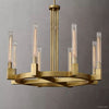 Cannele Ribbed Glass Round Chandelier 36"