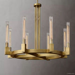 Cannele Ribbed Glass Round Chandelier 36"