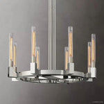 Cannele Ribbed Glass Round Chandelier 36"