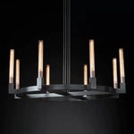 Cannele Ribbed Glass Round Chandelier 48"