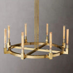 Cannele Ribbed Glass Round Chandelier 48"