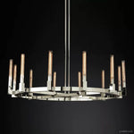 Cannele Ribbed Glass Round Chandelier 60"