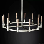 Cannele Ribbed Glass Round Chandelier 60"