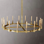 Cannele Ribbed Glass Round Chandelier 72"