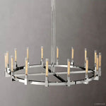 Cannele Ribbed Glass Round Chandelier 72"