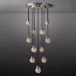 Pearl Carved Inciso Round Chandelier 22"