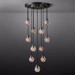 Pearl Carved Inciso Round Chandelier 22"