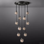 Pearl Carved Inciso Round Chandelier 22"