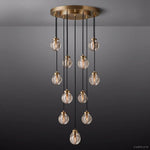 Pearl Carved Inciso Round Chandelier 22"