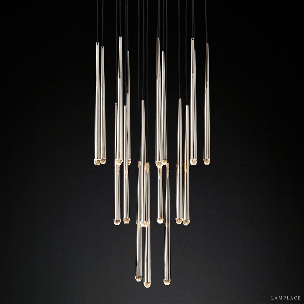 Aquitaine Faceted Cluster Round Chandelier 30"