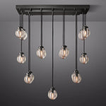Pearl Carved Inciso Rectangle Chandelier 36"