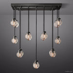 Pearl Carved Inciso Rectangle Chandelier 36"