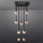 Pearl Carved Inciso Rectangle Chandelier 36"
