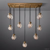 Pearl Carved Inciso Rectangle Chandelier 36"