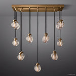 Pearl Carved Inciso Rectangle Chandelier 36"