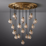 Pearl Carved Inciso Round Chandelier 38"
