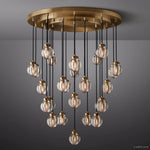 Pearl Carved Inciso Round Chandelier 38"