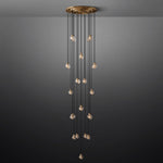 Pearl Carved Inciso Round Chandelier 38"