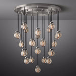 Pearl Carved Inciso Round Chandelier 38"