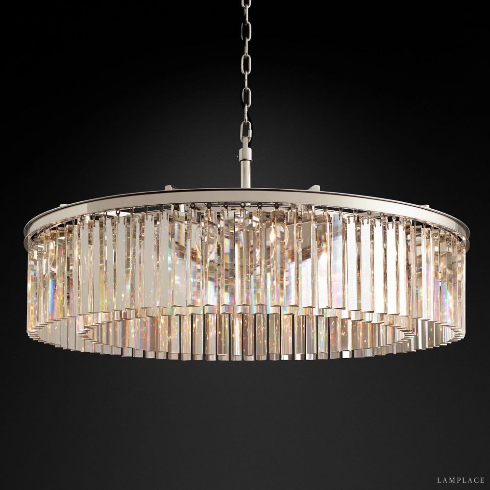 Rhys Beveled Prism Round Chandelier 43"
