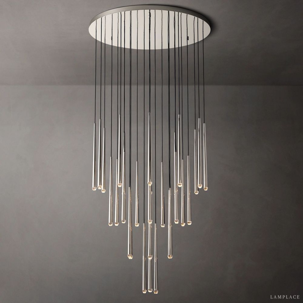 Aquitaine Faceted Cluster Round Chandelier 48"